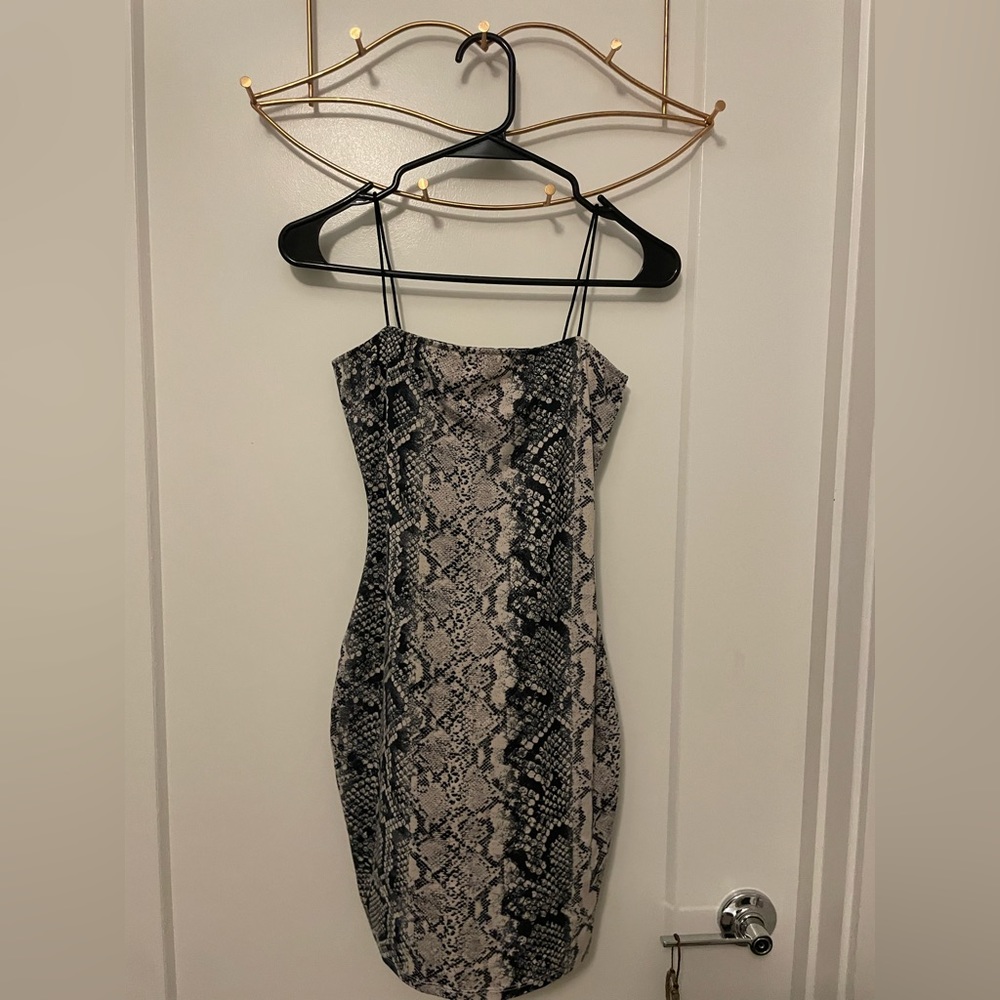 Bear Dance Snakeskin Bodycon Mini Dress